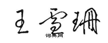 駱恆光王雪珊草書個性簽名怎么寫