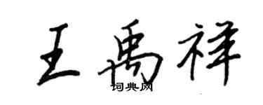 王正良王禹祥行書個性簽名怎么寫
