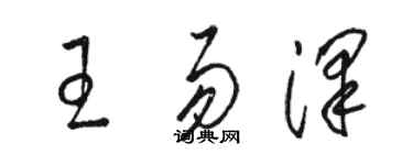 駱恆光王易澤草書個性簽名怎么寫