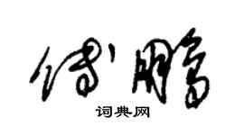 朱錫榮傅鵬草書個性簽名怎么寫