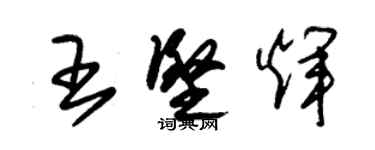 朱錫榮王堅輝草書個性簽名怎么寫
