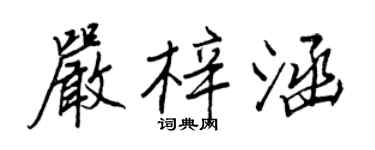 王正良嚴梓涵行書個性簽名怎么寫