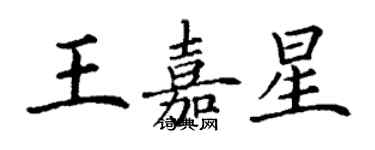 丁謙王嘉星楷書個性簽名怎么寫