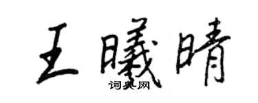 王正良王曦晴行書個性簽名怎么寫