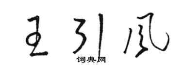駱恆光王引風草書個性簽名怎么寫