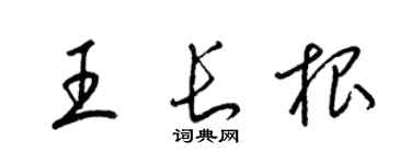 梁錦英王長根草書個性簽名怎么寫
