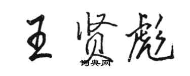 駱恆光王賢彪行書個性簽名怎么寫