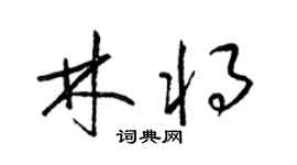 梁錦英林將草書個性簽名怎么寫