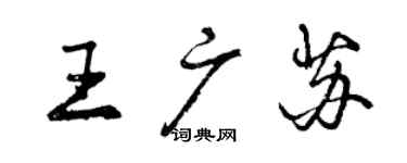 曾慶福王廣蘇行書個性簽名怎么寫