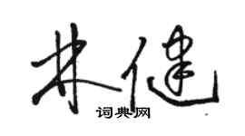 駱恆光林健草書個性簽名怎么寫