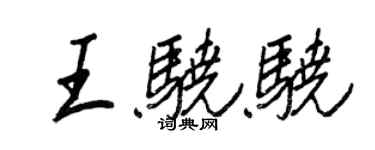 王正良王驍驍行書個性簽名怎么寫