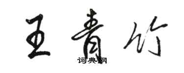 駱恆光王青竹行書個性簽名怎么寫