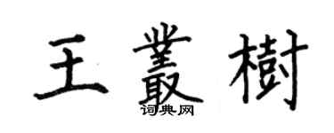 何伯昌王叢樹楷書個性簽名怎么寫