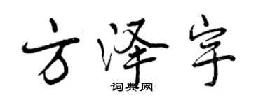 曾慶福方澤宇行書個性簽名怎么寫