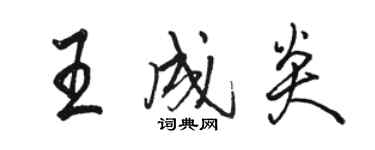 駱恆光王成炎行書個性簽名怎么寫