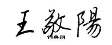 王正良王敬陽行書個性簽名怎么寫