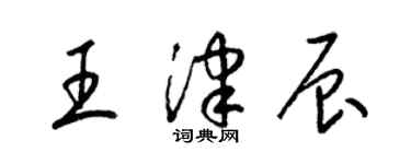 梁錦英王津辰草書個性簽名怎么寫