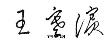 駱恆光王寒濱草書個性簽名怎么寫