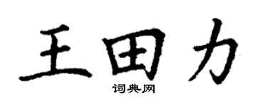 丁謙王田力楷書個性簽名怎么寫