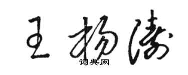 駱恆光王楊濤草書個性簽名怎么寫
