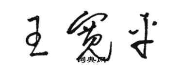 駱恆光王寬平草書個性簽名怎么寫