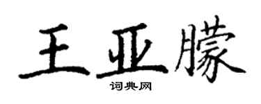 丁謙王亞朦楷書個性簽名怎么寫