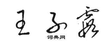 駱恆光王子霞草書個性簽名怎么寫