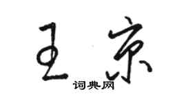 駱恆光王京草書個性簽名怎么寫