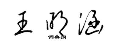 梁錦英王明涵草書個性簽名怎么寫