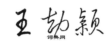 駱恆光王劫穎行書個性簽名怎么寫