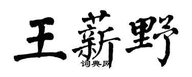 翁闓運王薪野楷書個性簽名怎么寫