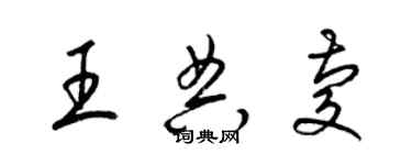 梁錦英王典慶草書個性簽名怎么寫