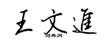 王正良王文進行書個性簽名怎么寫