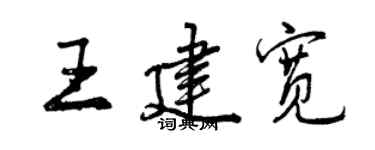 曾慶福王建寬行書個性簽名怎么寫