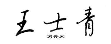 王正良王士青行書個性簽名怎么寫
