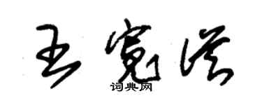 朱錫榮王寬從草書個性簽名怎么寫