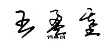 朱錫榮王盈基草書個性簽名怎么寫