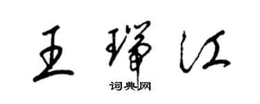 梁錦英王瑞江草書個性簽名怎么寫