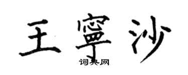 何伯昌王寧沙楷書個性簽名怎么寫