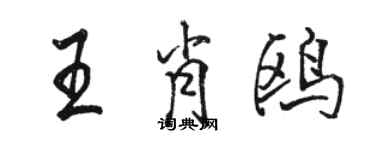 駱恆光王肖鷗行書個性簽名怎么寫