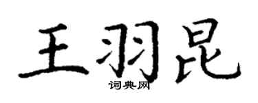 丁謙王羽昆楷書個性簽名怎么寫