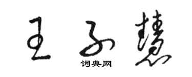 駱恆光王子慧草書個性簽名怎么寫