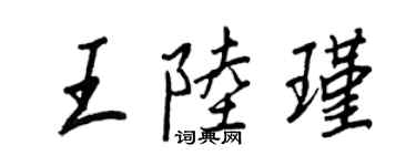 王正良王陸瑾行書個性簽名怎么寫