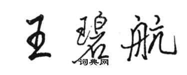 駱恆光王碧航行書個性簽名怎么寫