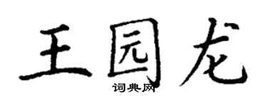 丁謙王園龍楷書個性簽名怎么寫