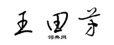 梁錦英王田芳草書個性簽名怎么寫