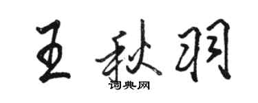 駱恆光王秋羽行書個性簽名怎么寫