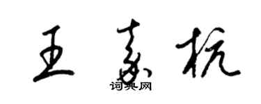 梁錦英王嘉杭草書個性簽名怎么寫