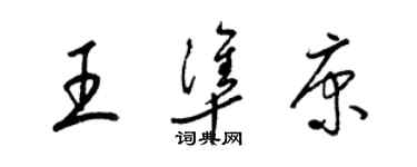 梁錦英王準康草書個性簽名怎么寫