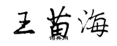 曾慶福王苗海行書個性簽名怎么寫